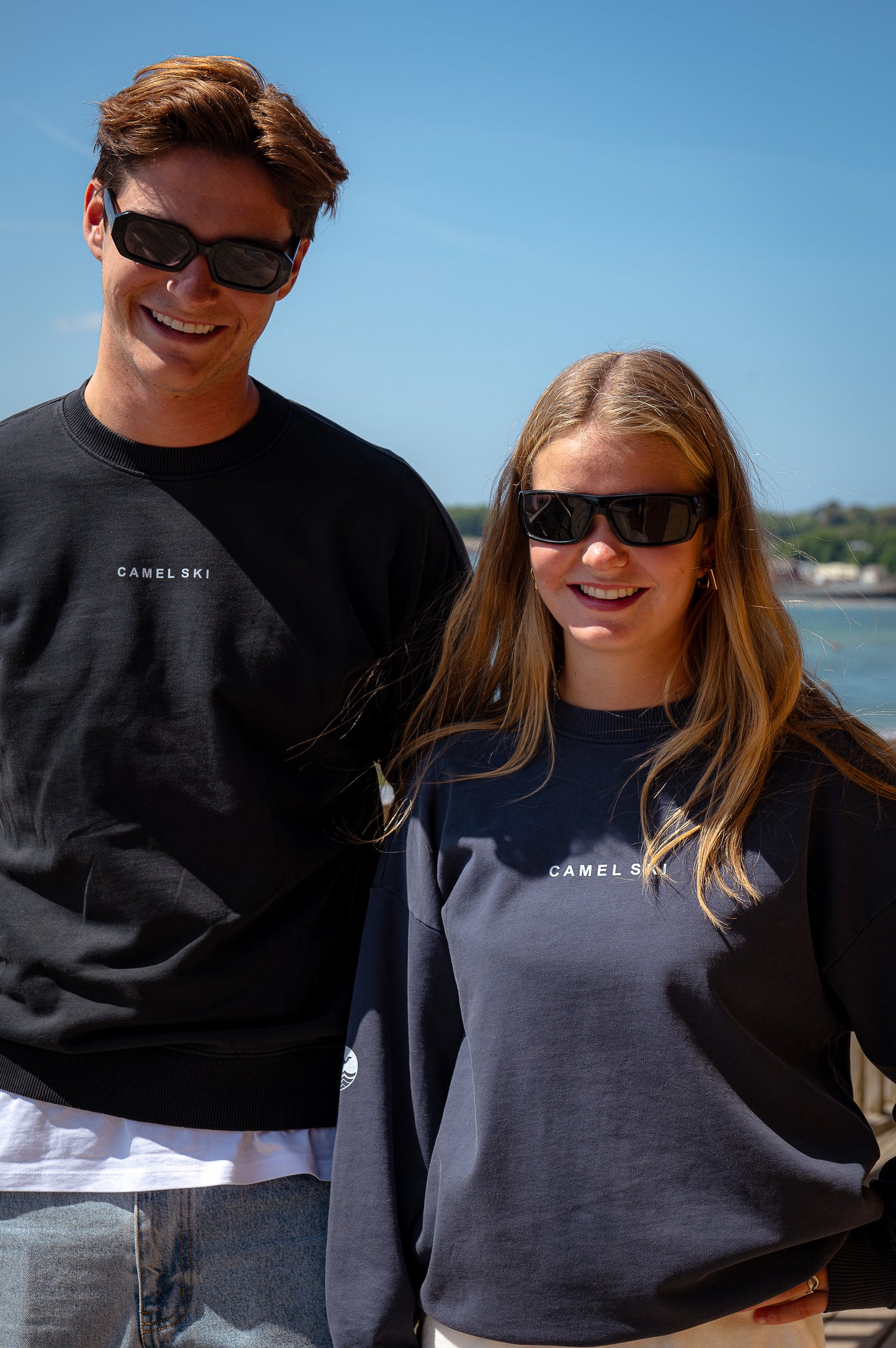 Unisex washed effect oversized crew neck sweatshirt