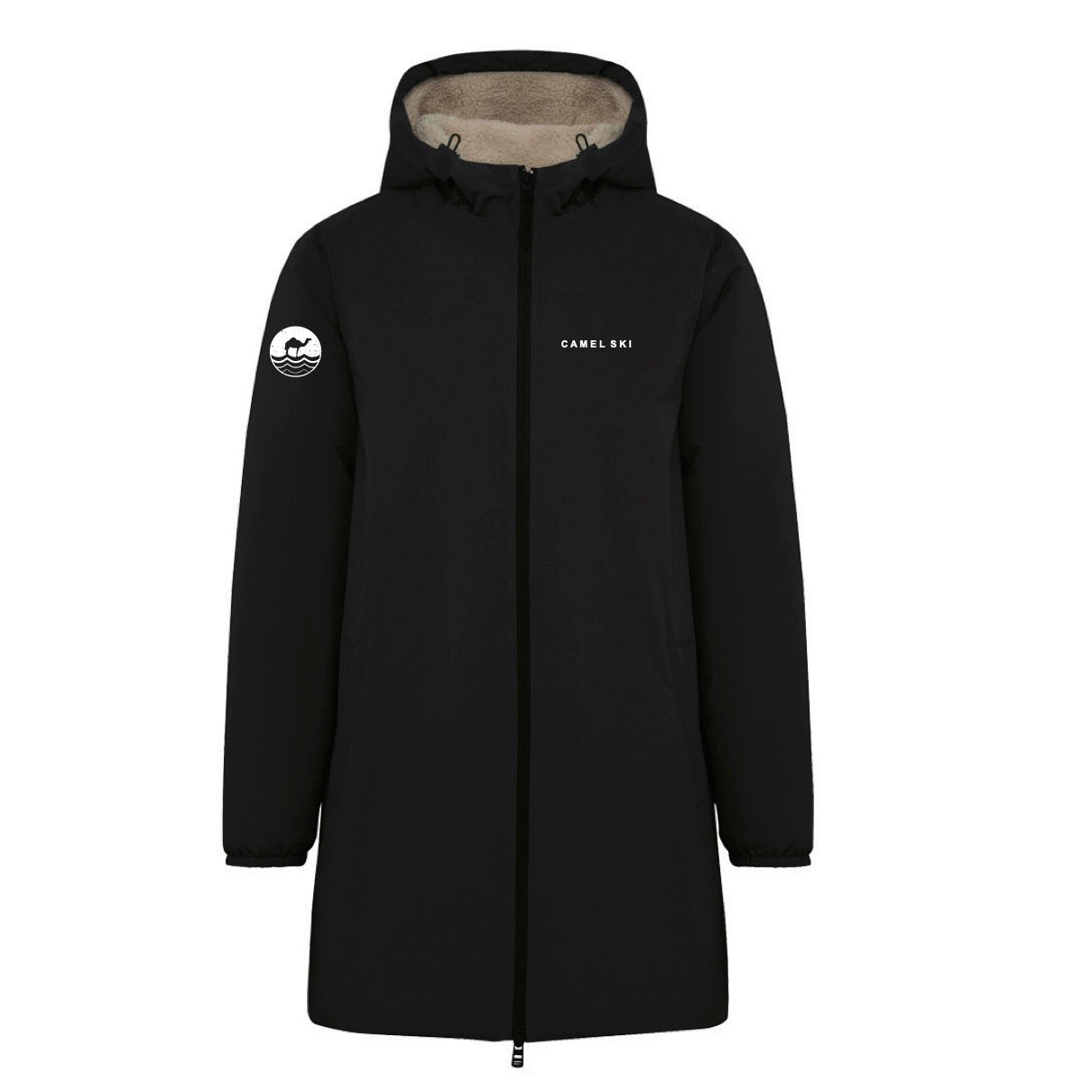 Unisex Camel Ski sherpa-lined waterproof jacket