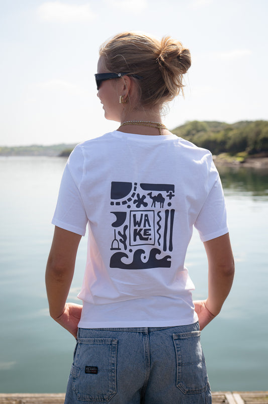 Childrens White T' Shirt - Wake