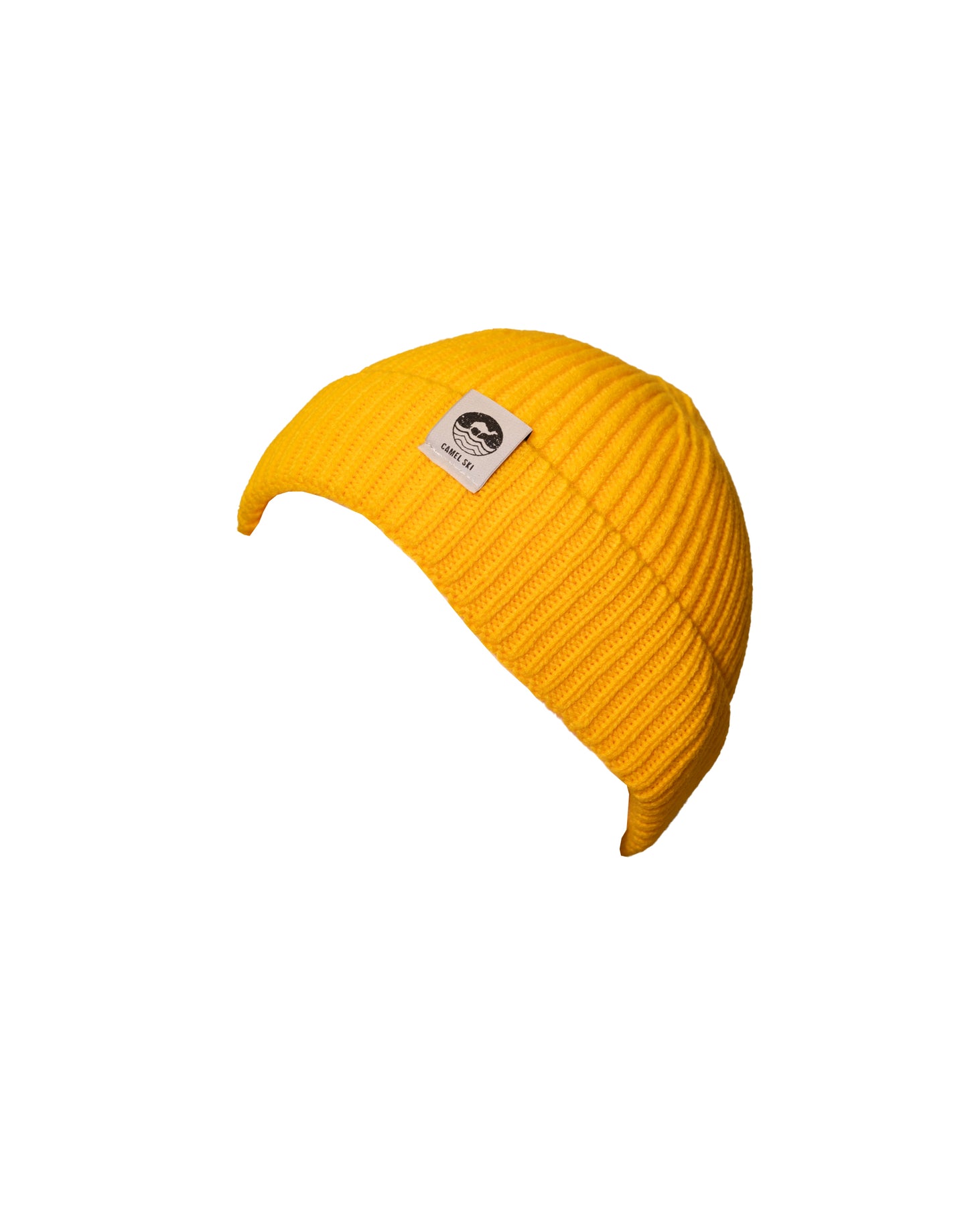 Yellow Engineered Knit Rib Beanie