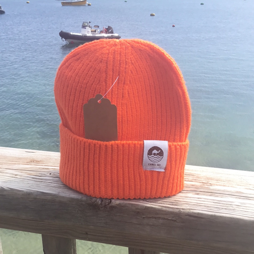 Burnt Orange Engineered Knit Rib Beanie