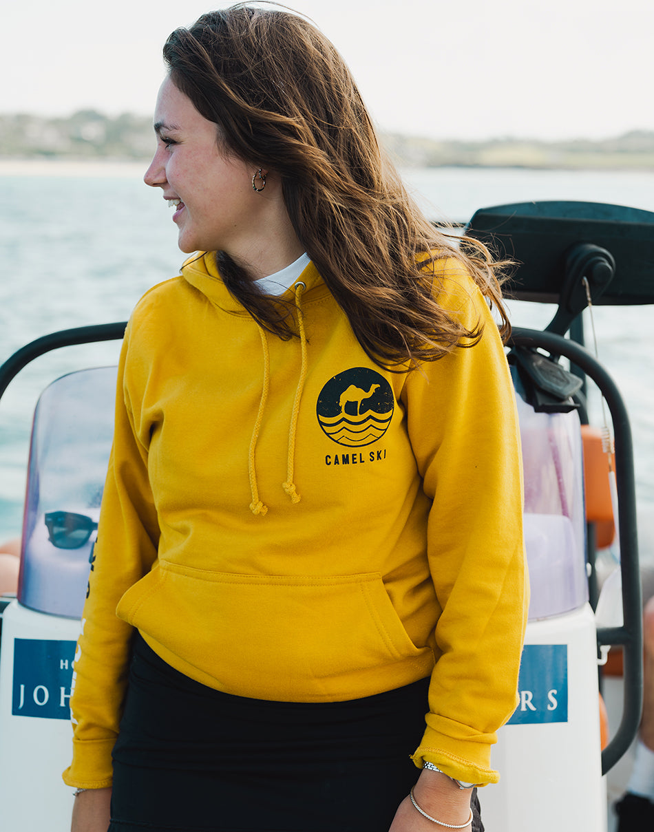 Adult Yellow College Hoodie- Wave