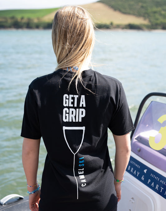 Adults Black 'Get A Grip' T'Shirt