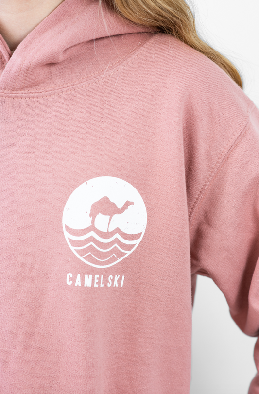 Childrens Dusty Pink College Hoodie - Camel Ski