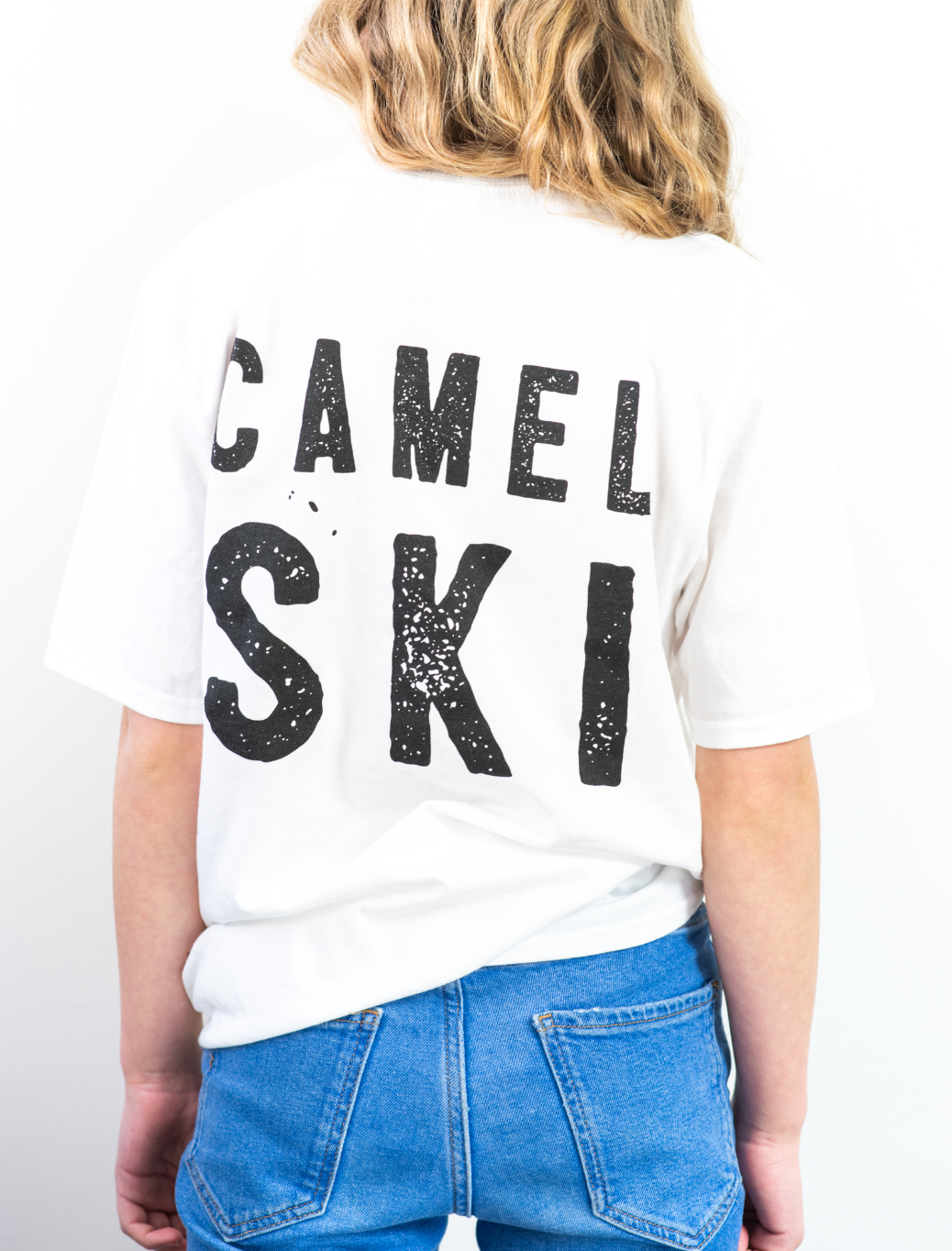 Childrens White T'Shirt - Camel Ski